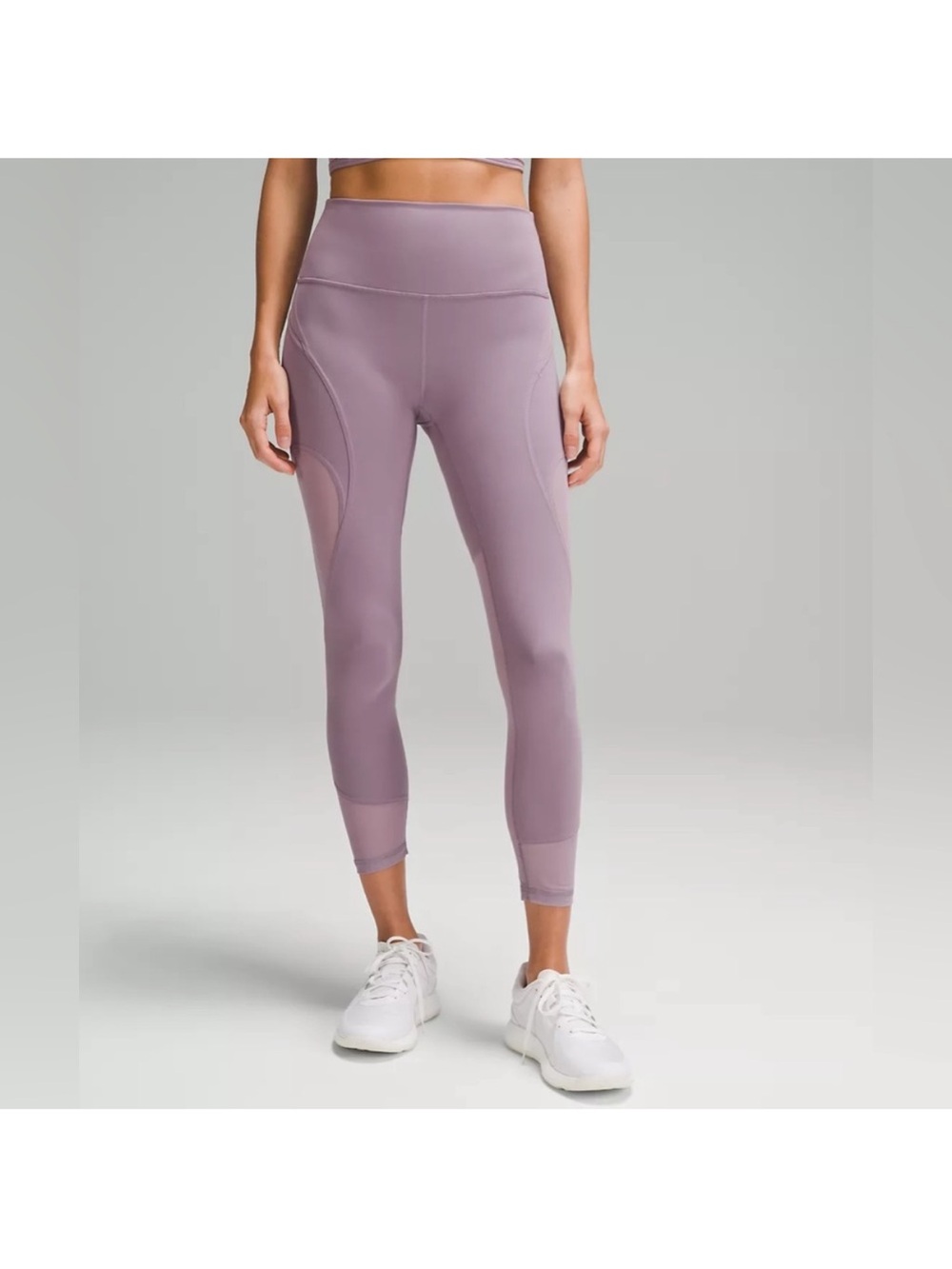 Lululemon 25” Wunder Train Mesh Panel Violet Leggings - Size 8